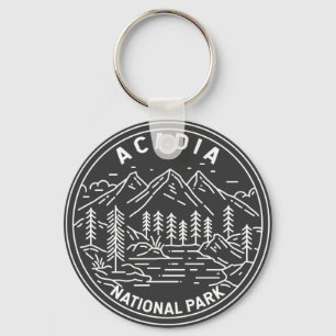 Acadia National Park Bar Harbour Monoline Key Ring