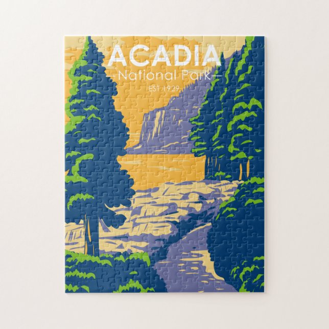 Acadia National Park Bar Harbour Ocean Path Jigsaw Puzzle (Vertical)