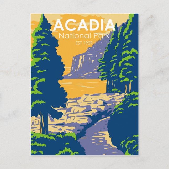 Acadia National Park Bar Harbour Ocean Path Maine Postcard (Front)
