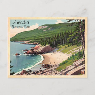 Acadia National Park Bar Harbour Vintage Postcard