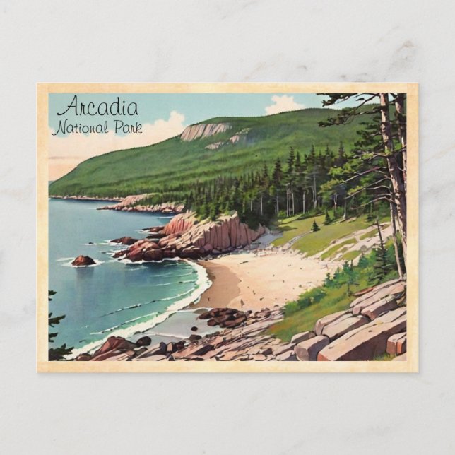 Acadia National Park Bar Harbour Vintage Postcard (Front)