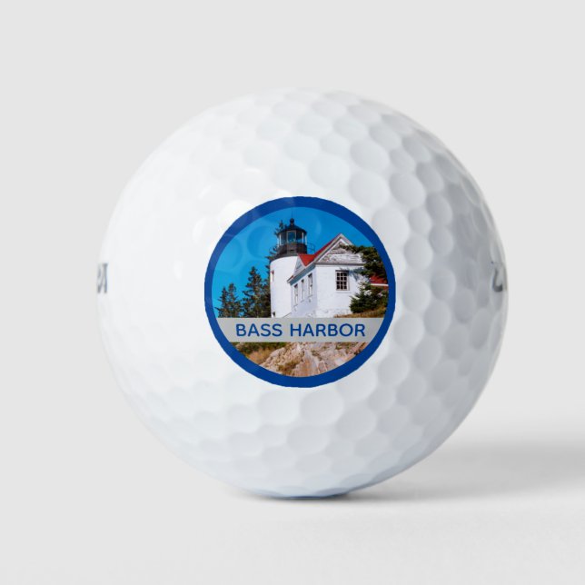 Acadia National Park Bass Harbour Lighthouse Golf Balls (Front)