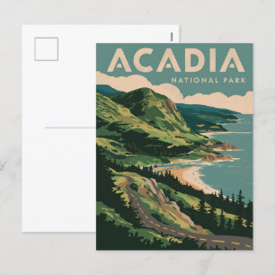 Acadia National Park Coastline Holiday Postcard