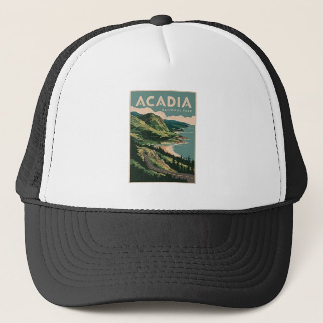 Acadia National Park Coastline Trucker Hat (Front)