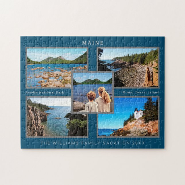 Acadia National Park Custom Family Photo Jigsaw Puzzle (Horizontal)