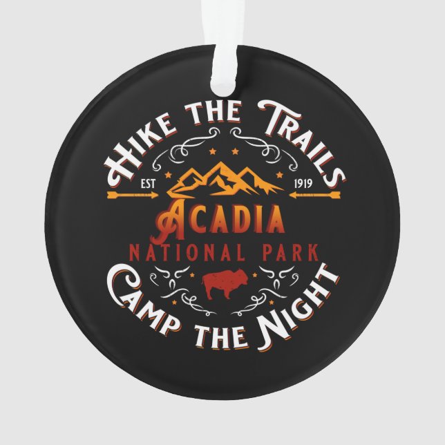 ACADIA NATIONAL PARK HIKE THE TRAILS HOLIDAY ORNAMENT (Back)