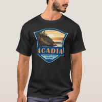 Acadia National Park Illustration Retro Badge