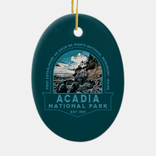 ACADIA NATIONAL PARK LIGHTHOUSE COLLECTOR HOLIDAY  CERAMIC TREE DECORATION