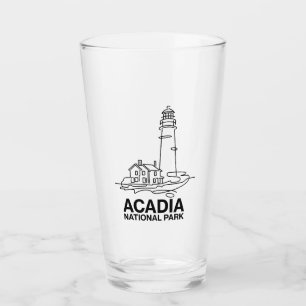 Acadia National Park Lighthouse Line Art Glass