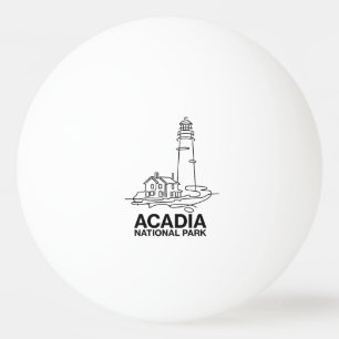 Acadia National Park Lighthouse Line Art Ping Pong Ball