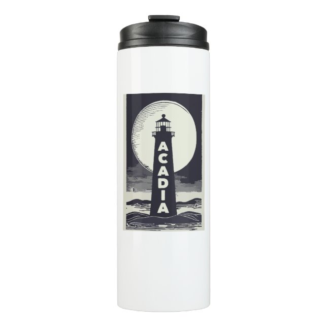 Acadia National Park Lighthouse Moon Thermal Tumbler (Front)