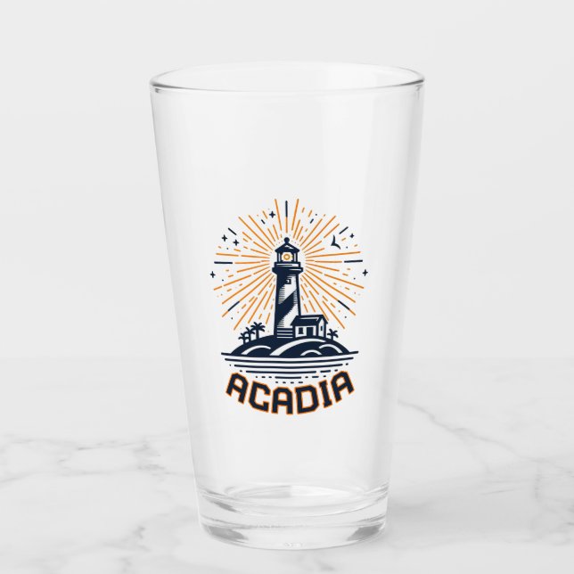 Acadia National Park Lighthouse Sunrise Glass (Front)