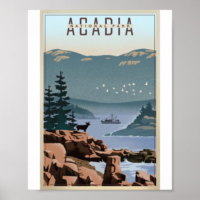 Acadia National Park Litho Artwork Poster (Front)