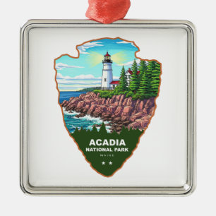 Acadia National Park Maine Arrowhead Metal Tree Decoration