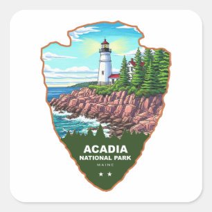 Acadia National Park Maine Arrowhead Square Sticker