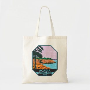 Acadia National Park Maine Bar Harbor Vintage Tote Bag