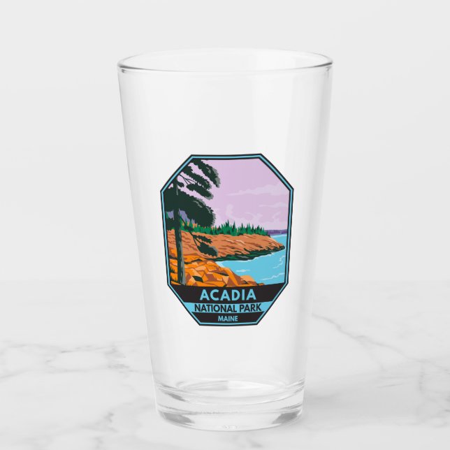 Acadia National Park Maine Bar Harbour Vintage Glass (Front)