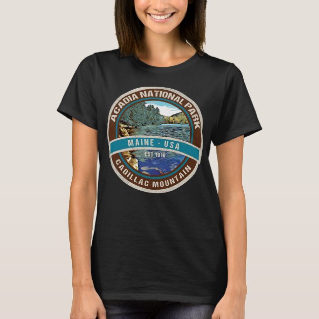 Acadia National Park Maine Cadillac Mountain Souve T-Shirt (Front)