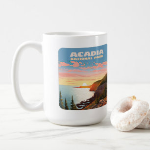 Acadia National Park Maine Coast Retro Coffee Mug