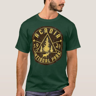 Acadia National Park Maine Moose Hiking Nature Vin T-Shirt