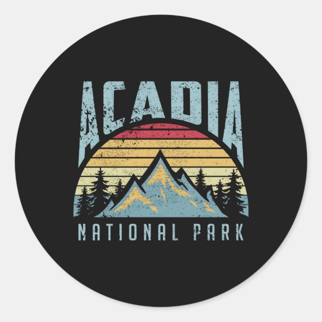 Acadia National Park Maine Mountains Classic Round Sticker (Front)