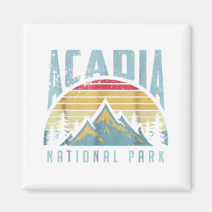 Acadia National Park Maine Mountains Retro T Shirt Magnet