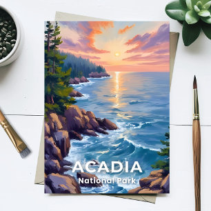 Acadia National Park   Maine Painting Travel Art Postcard