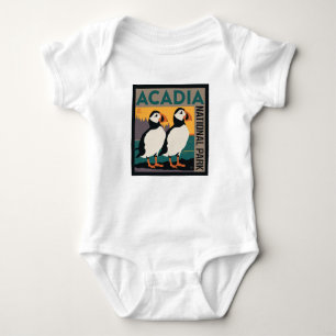 Acadia National Park, Maine   Puffins Baby Bodysuit
