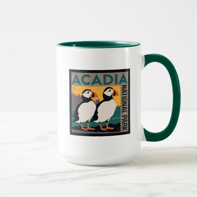 Acadia National Park, Maine | Puffins Mug (Right)