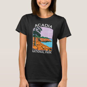 Acadia National Park Maine Retro Souvenir Hiking T-Shirt