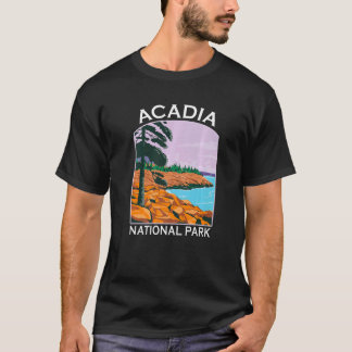 Acadia National Park Maine Retro Souvenir Hiking T-Shirt