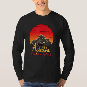 Acadia National Park Maine Retro Sunset Vintage T-Shirt