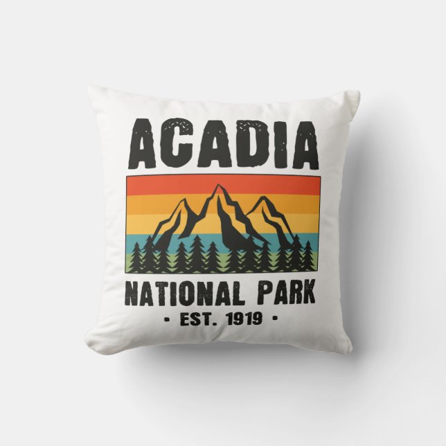 Acadia National Park, Maine Retro Vintage Cushion (Front)