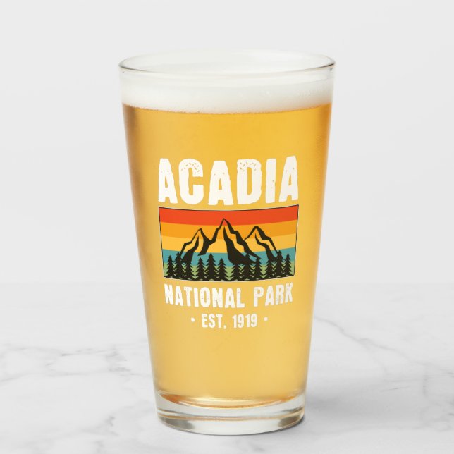 Acadia National Park, Maine Retro Vintage Glass (Front Filled)