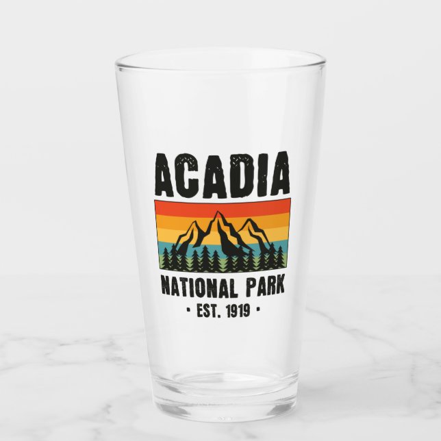 Acadia National Park, Maine Retro Vintage Glass (Front)