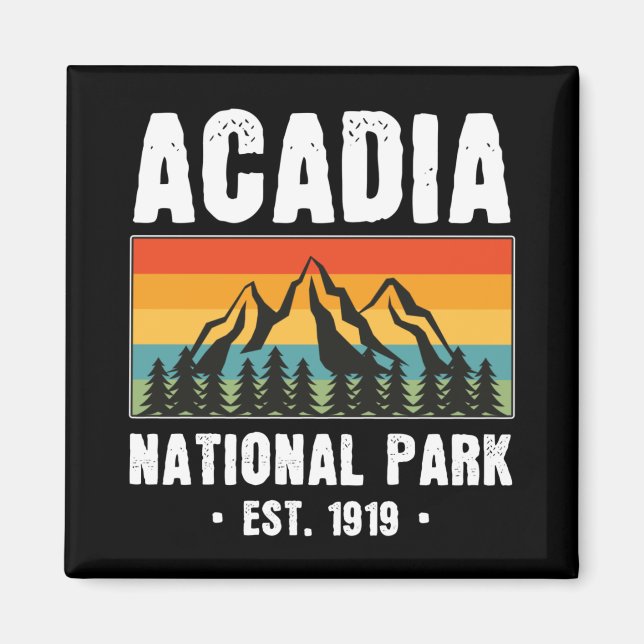 Acadia National Park, Maine Retro Vintage Magnet (Front)
