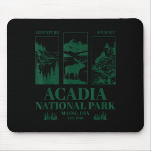 Acadia national park maine retro vintage nature mouse mat
