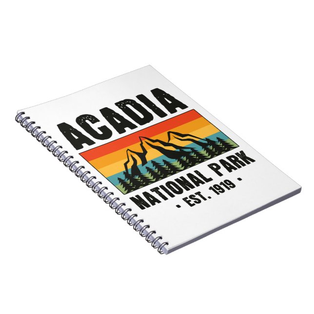 Acadia National Park, Maine Retro Vintage Notebook (Right Side)