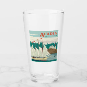 Acadia National Park, Maine Sailboat & Whale Glass