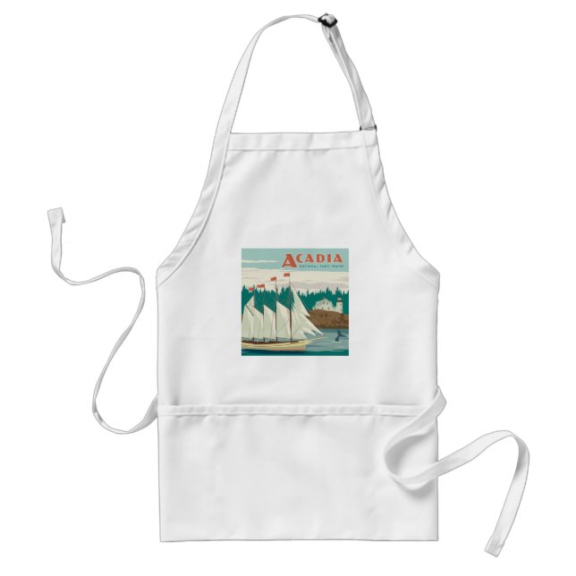 Acadia National Park, Maine | Sailboat & Whale Standard Apron (Front)