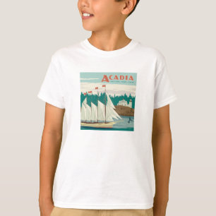 Acadia National Park, Maine Sailboat & Whale T-Shirt