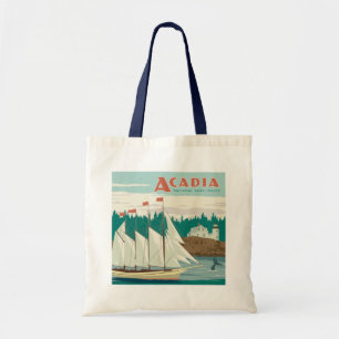 Acadia National Park, Maine Sailboat & Whale Tote Bag