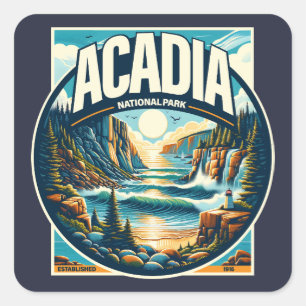 Acadia National Park Maine Square Sticker