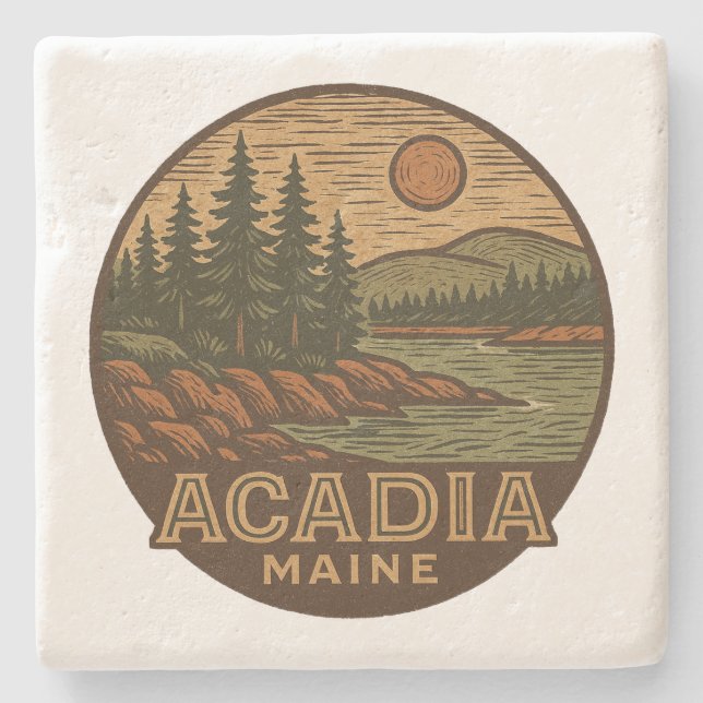 Acadia National Park Maine Stone Coaster (Front)