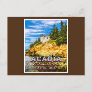 ACADIA NATIONAL PARK - MAINE USA - BAR HARBOR POSTCARD
