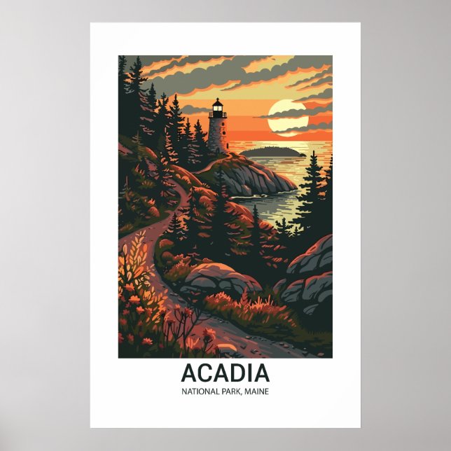 Acadia National Park Maine USA National Parks Poster (Front)