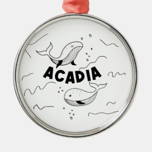 Acadia National Park Maine Whales Metal Tree Decoration