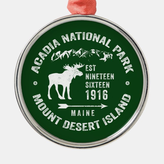ACADIA NATIONAL PARK MOOSE COLLECTOR HOLIDAY METAL TREE DECORATION (Front)