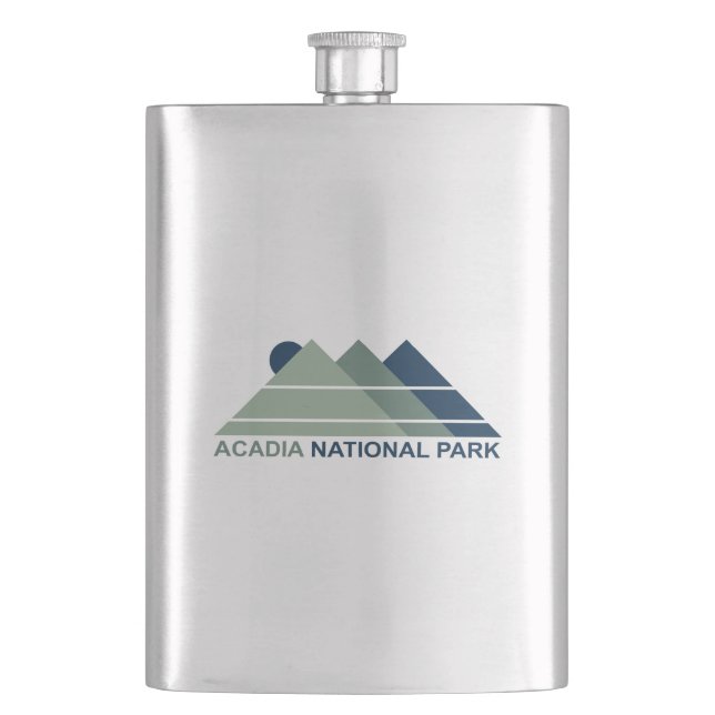 Acadia National Park Mountain Sun Hip Flask (Front)