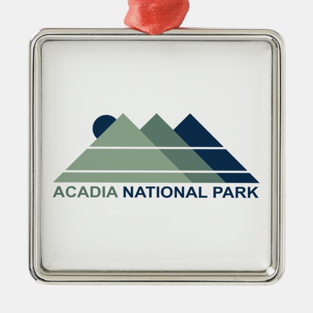 Acadia National Park Mountain Sun Metal Tree Decoration (Front)
